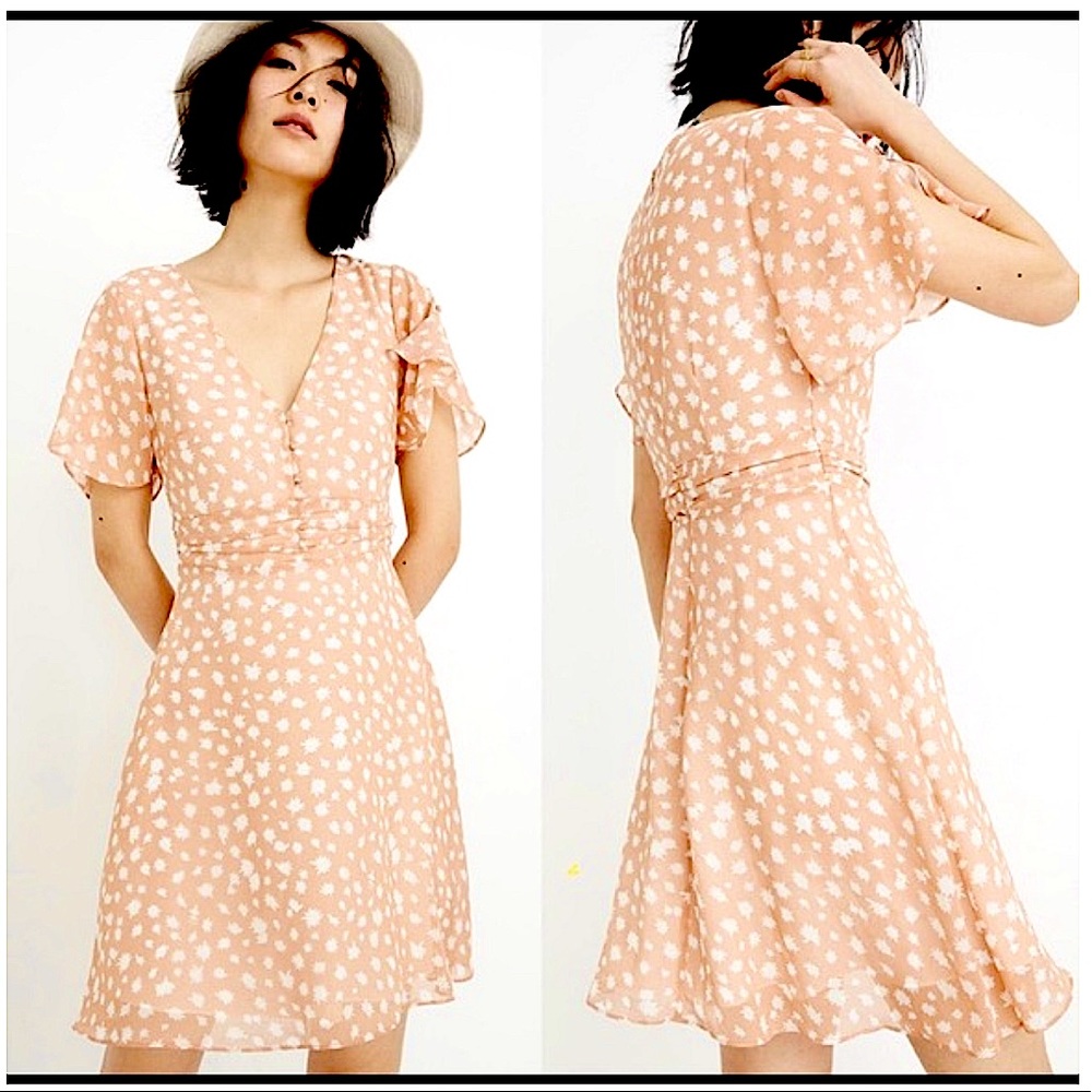 Ruched-Waist Mini Dress in Star Shower, Size 14